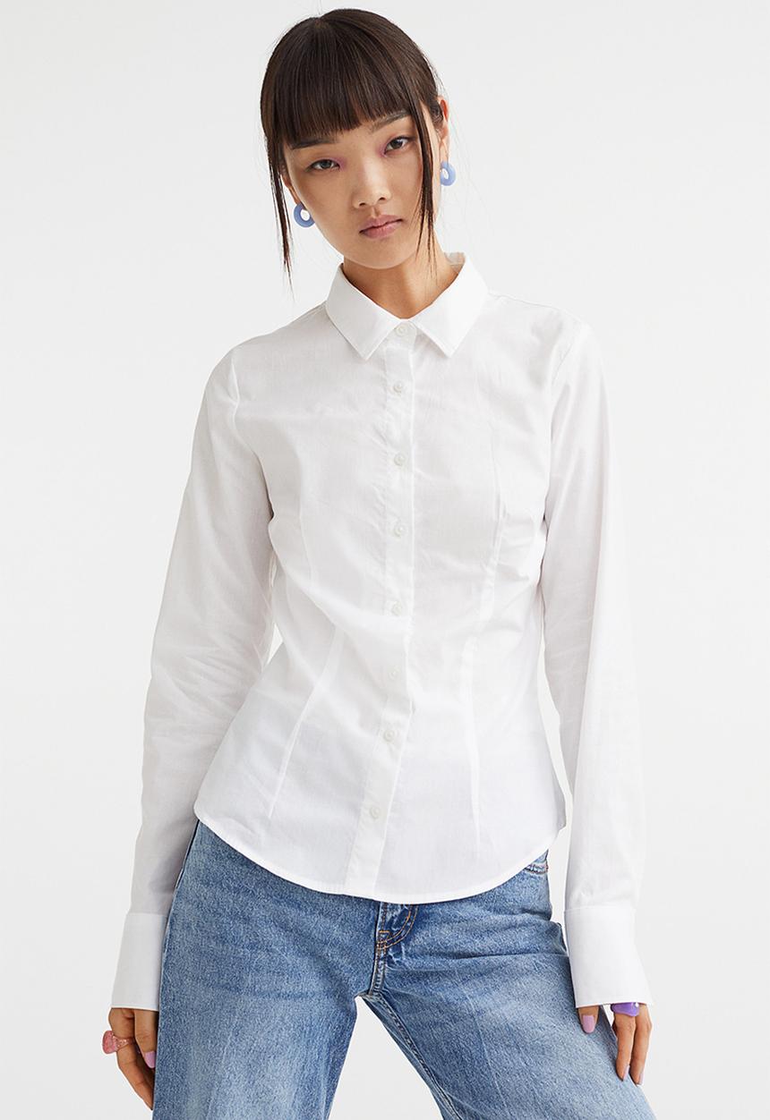 H&M - Cotton poplin shirt - white