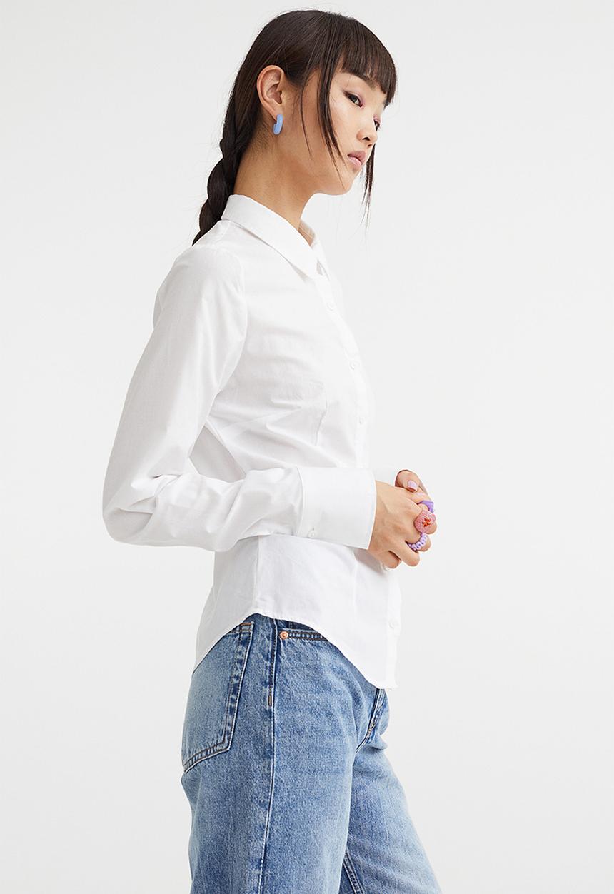 H&M - Cotton poplin shirt - white