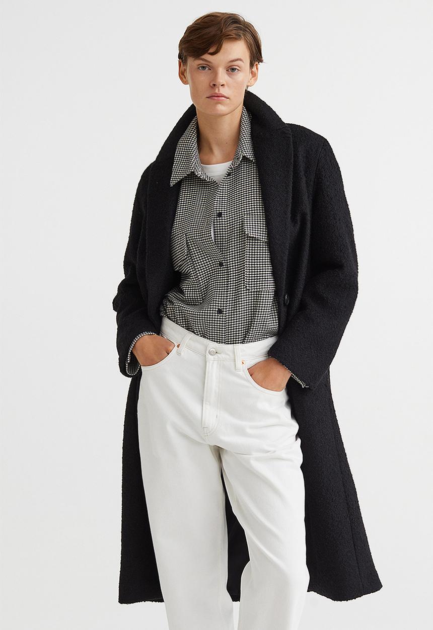 H&M - Oversized twill coat - black