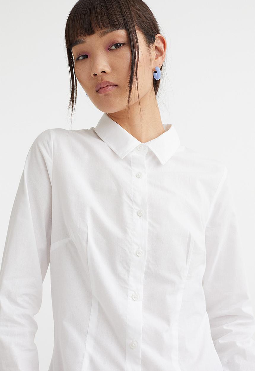 H&M - Cotton poplin shirt - white