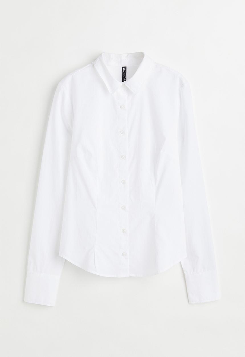 H&M - Cotton poplin shirt - white