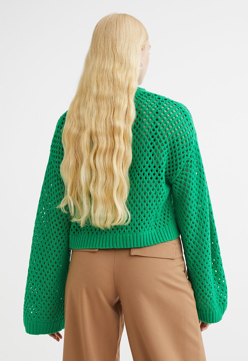 H&M - Hole-knit jumper - green