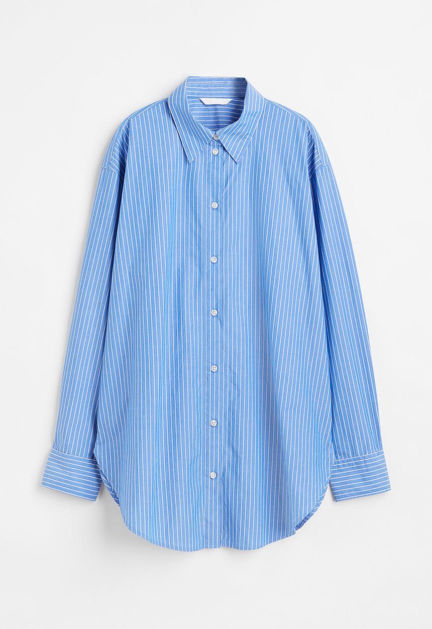 H&M - Cotton shirt - blue/striped