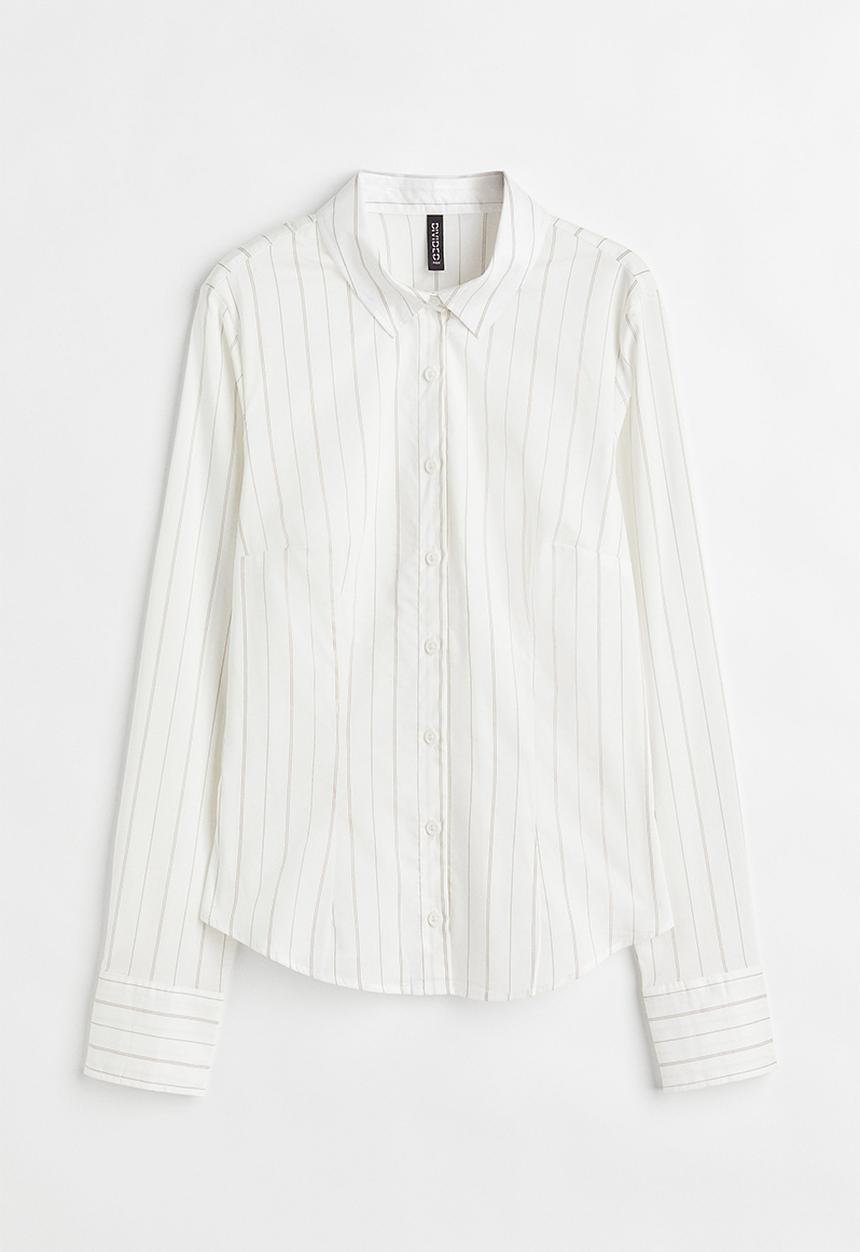 H&M - Cotton poplin shirt - multi,white