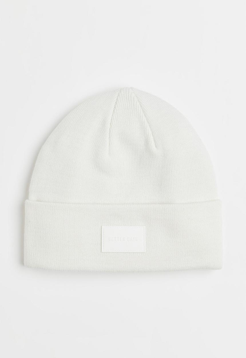 H&M - Appliquéd knitted hat - white