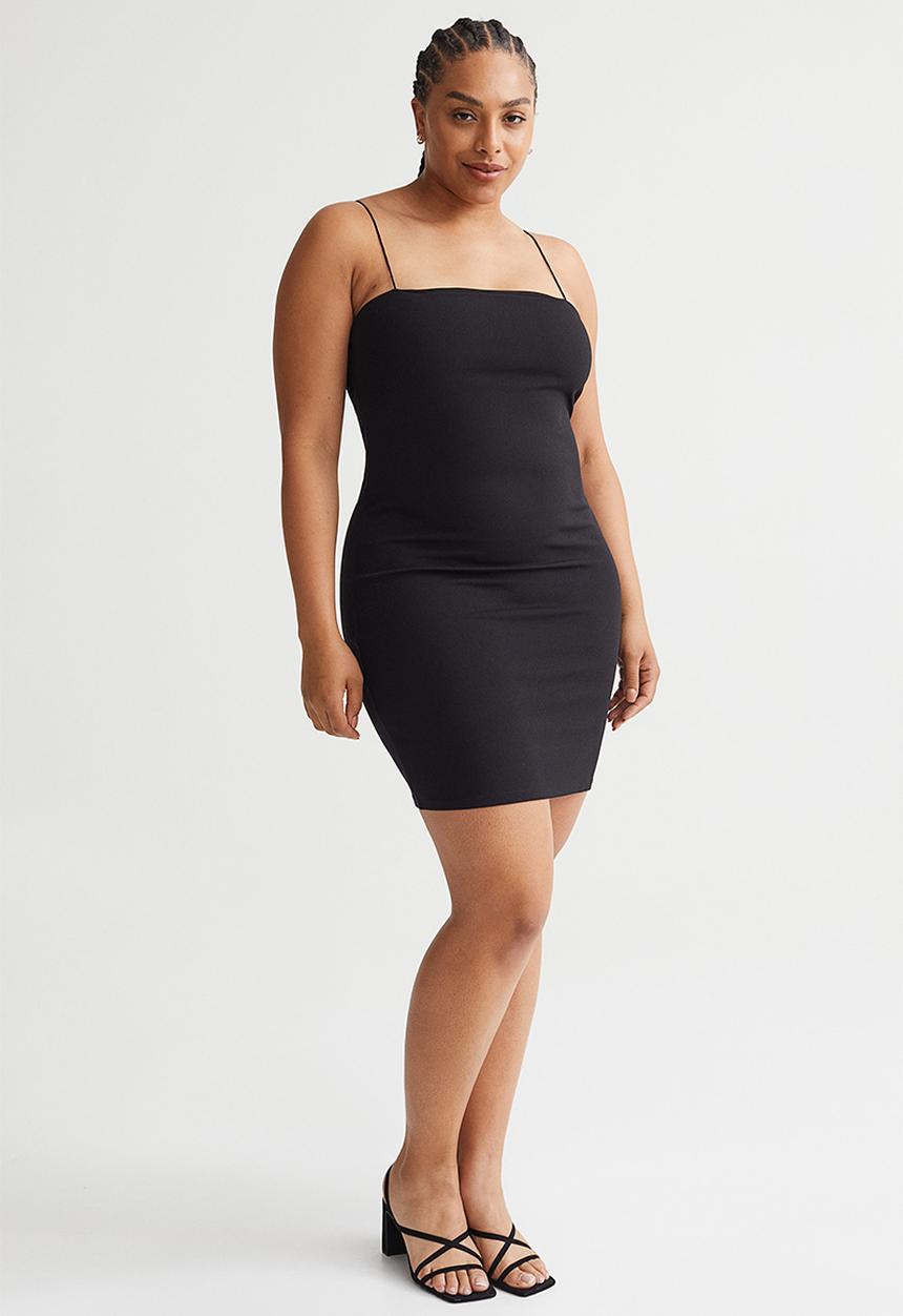 H&M - Short jersey dress - black