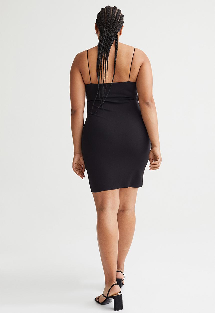 H&M - Short jersey dress - black