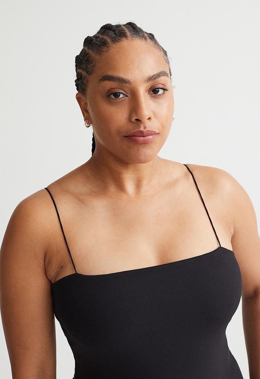 H&M - Short jersey dress - black
