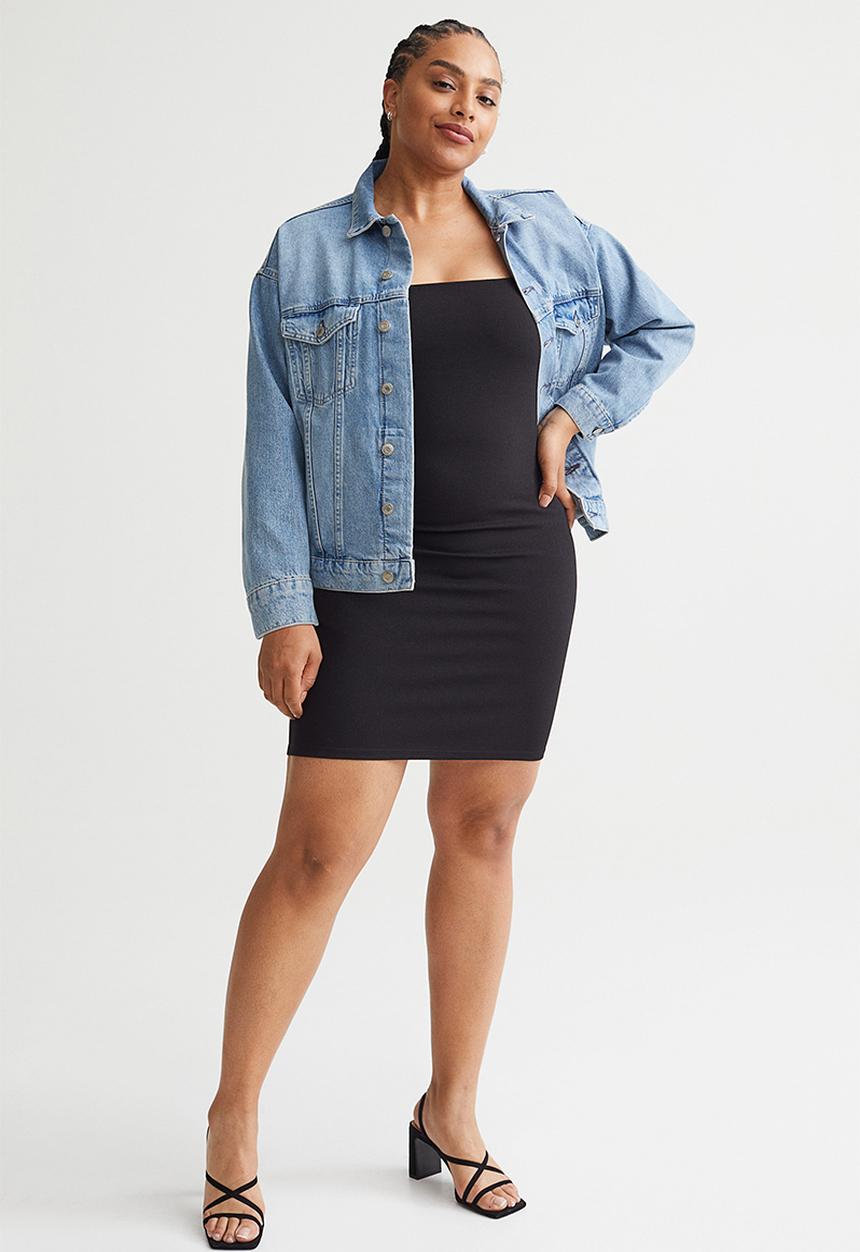 H&M - Short jersey dress - black