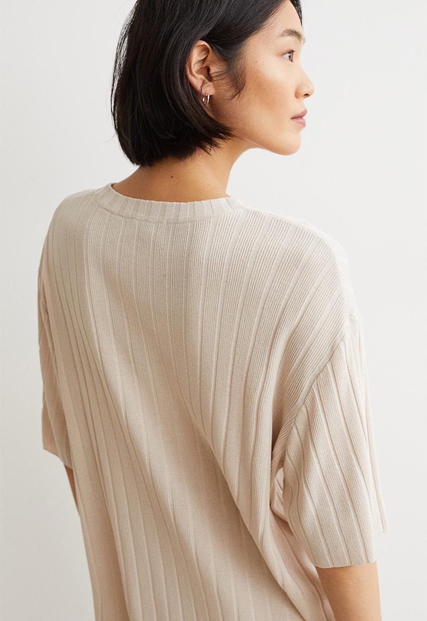 H&M - Ribbed jumper - light beige