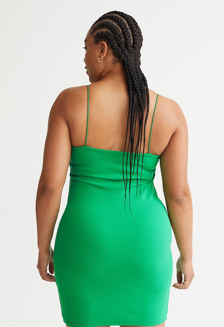 H&M - Short jersey dress - bright green