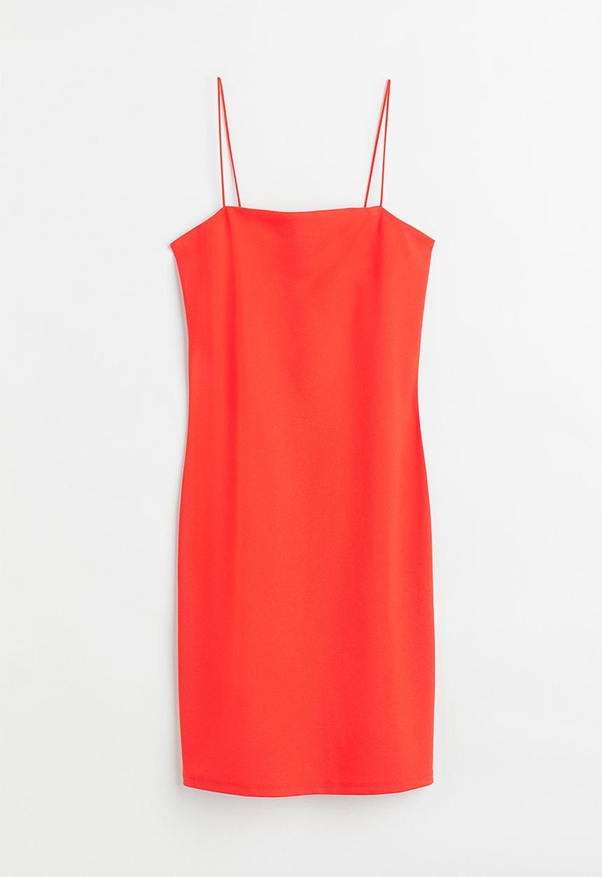 H&M - Short jersey dress - fire red