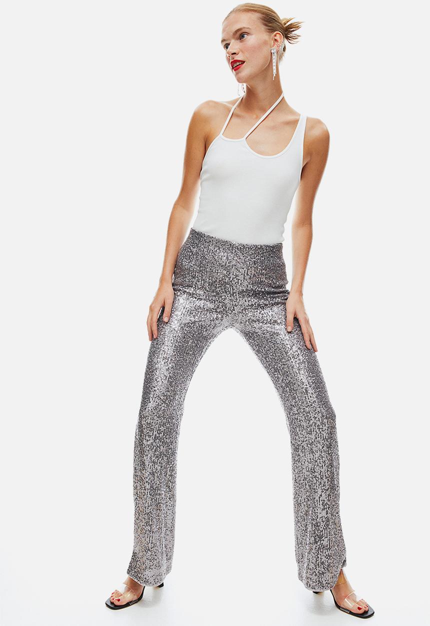 H&M - Sequined trousers - silver