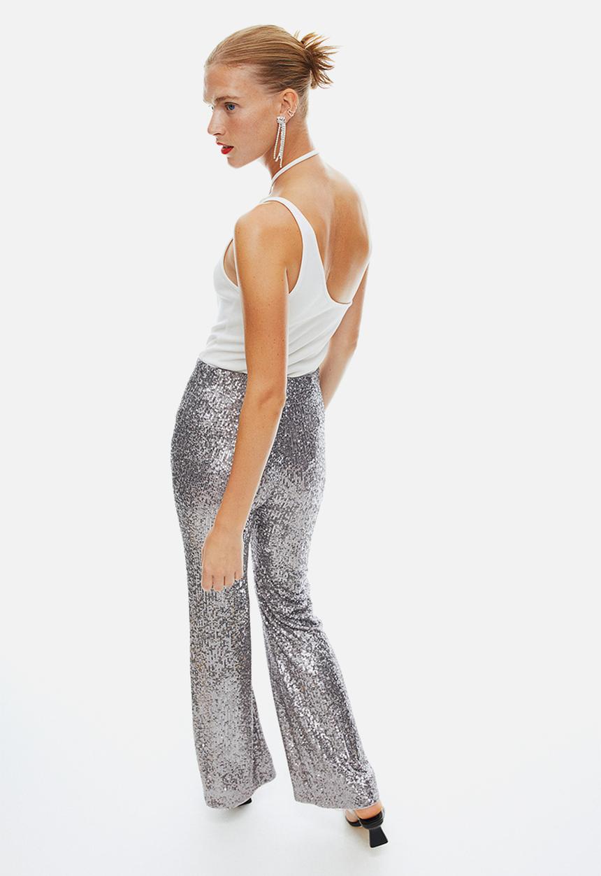 H&M - Sequined trousers - silver