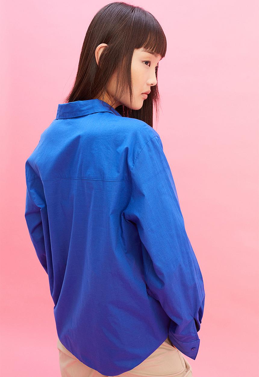 H&M - Oversized poplin shirt - bright blue