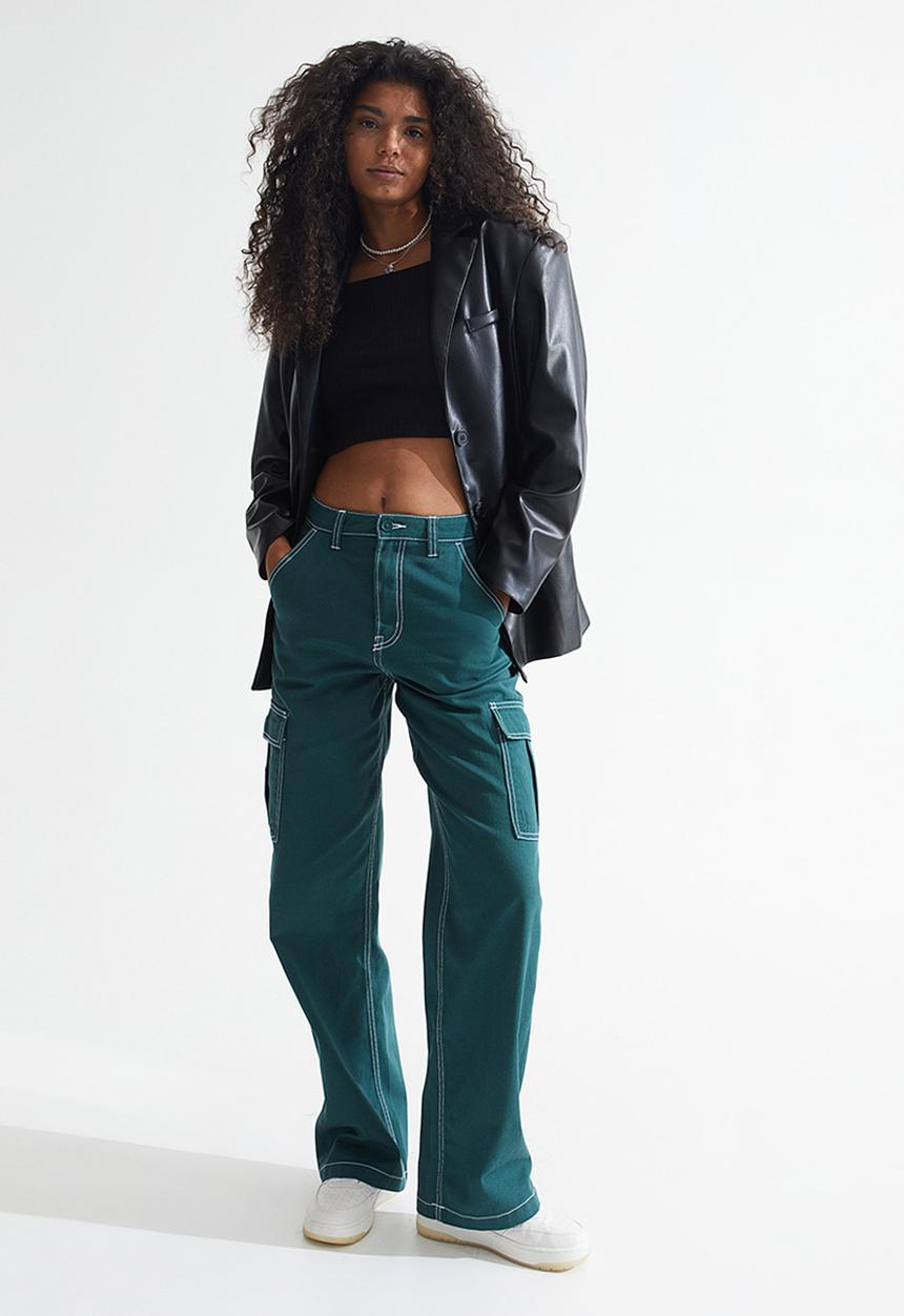 H&M - 90s baggy high waist jeans - dark turquoise