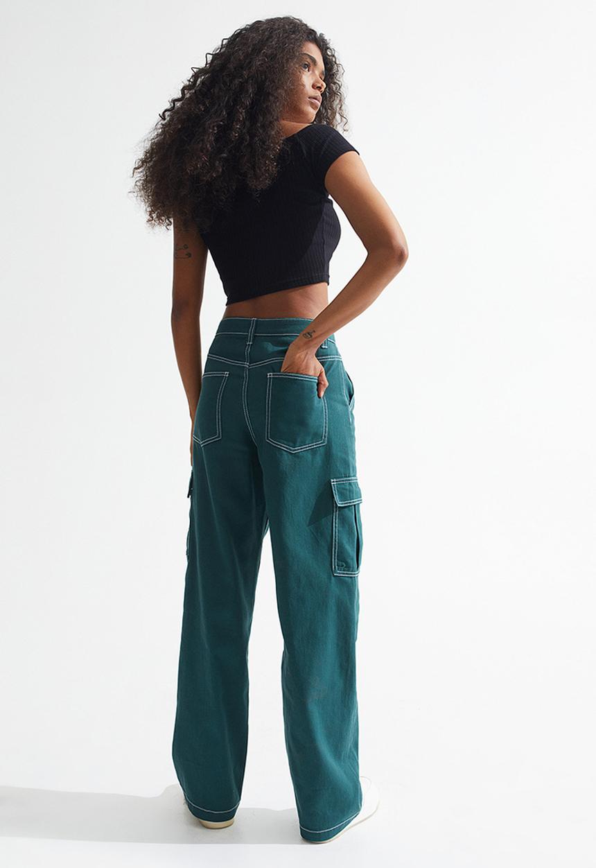 H&M - 90s baggy high waist jeans - dark turquoise