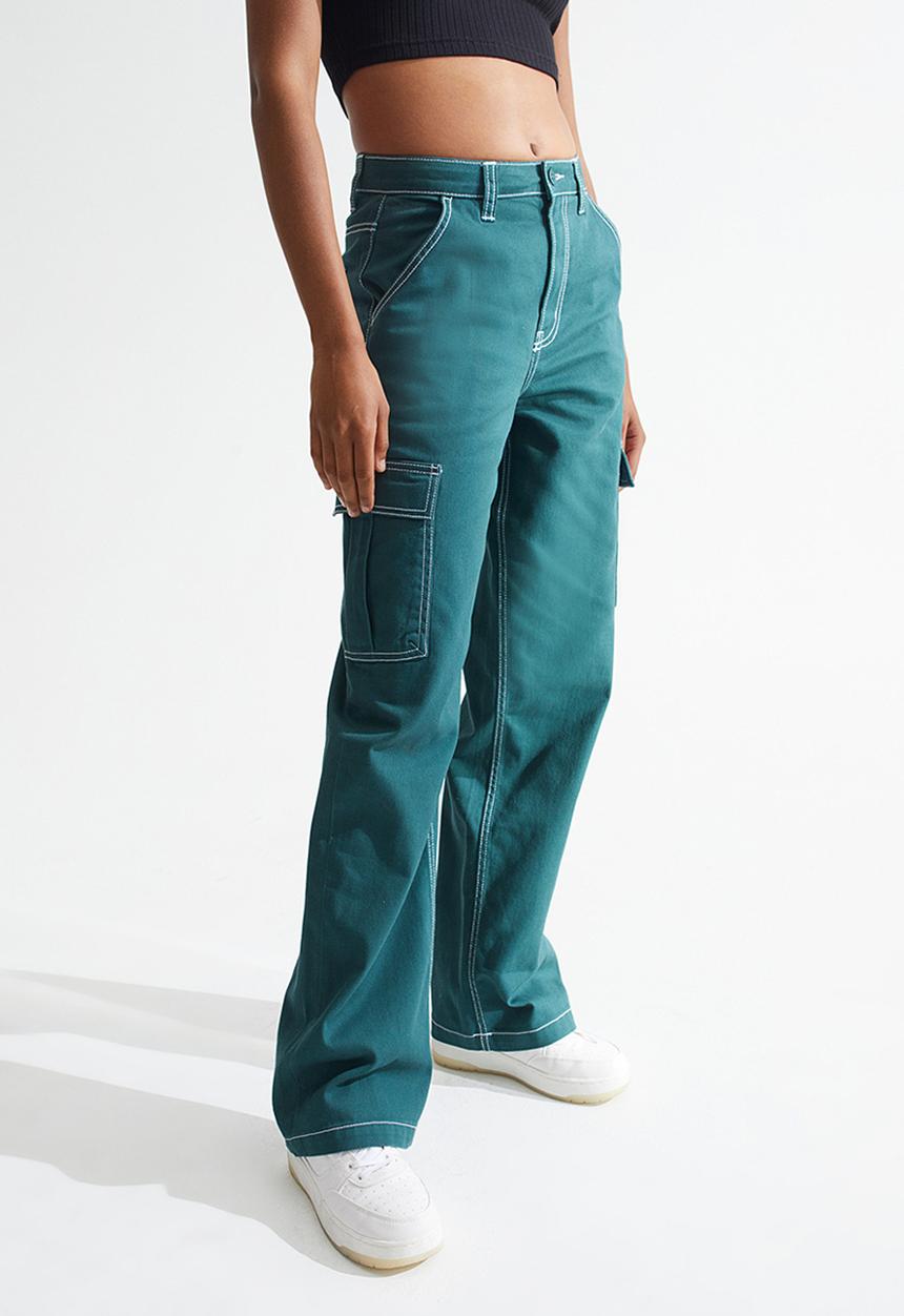 H&M - 90s baggy high waist jeans - dark turquoise