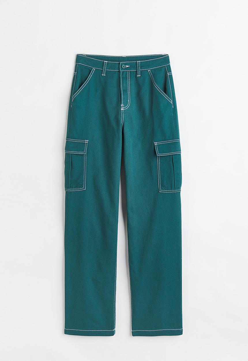 H&M - 90s baggy high waist jeans - dark turquoise