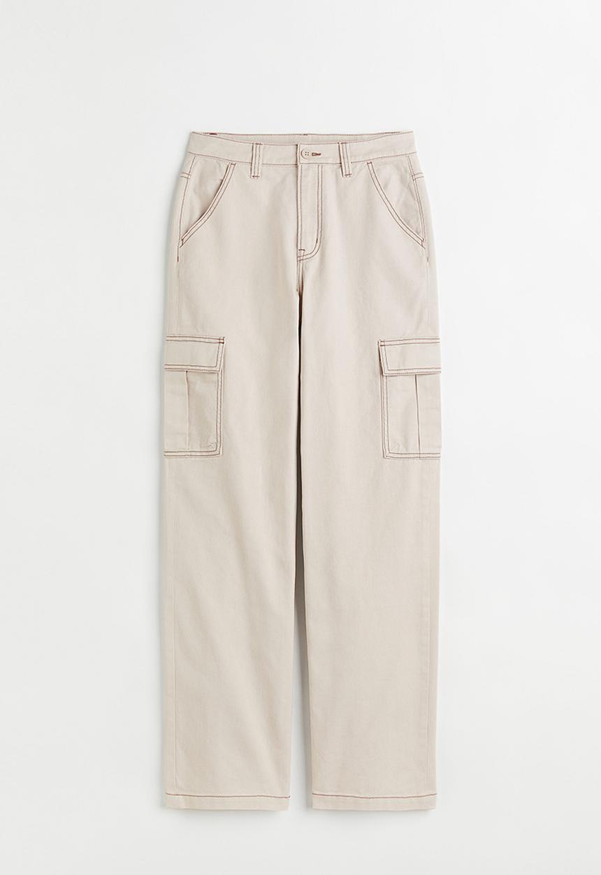 H&M - 90s baggy high waist jeans - light beige