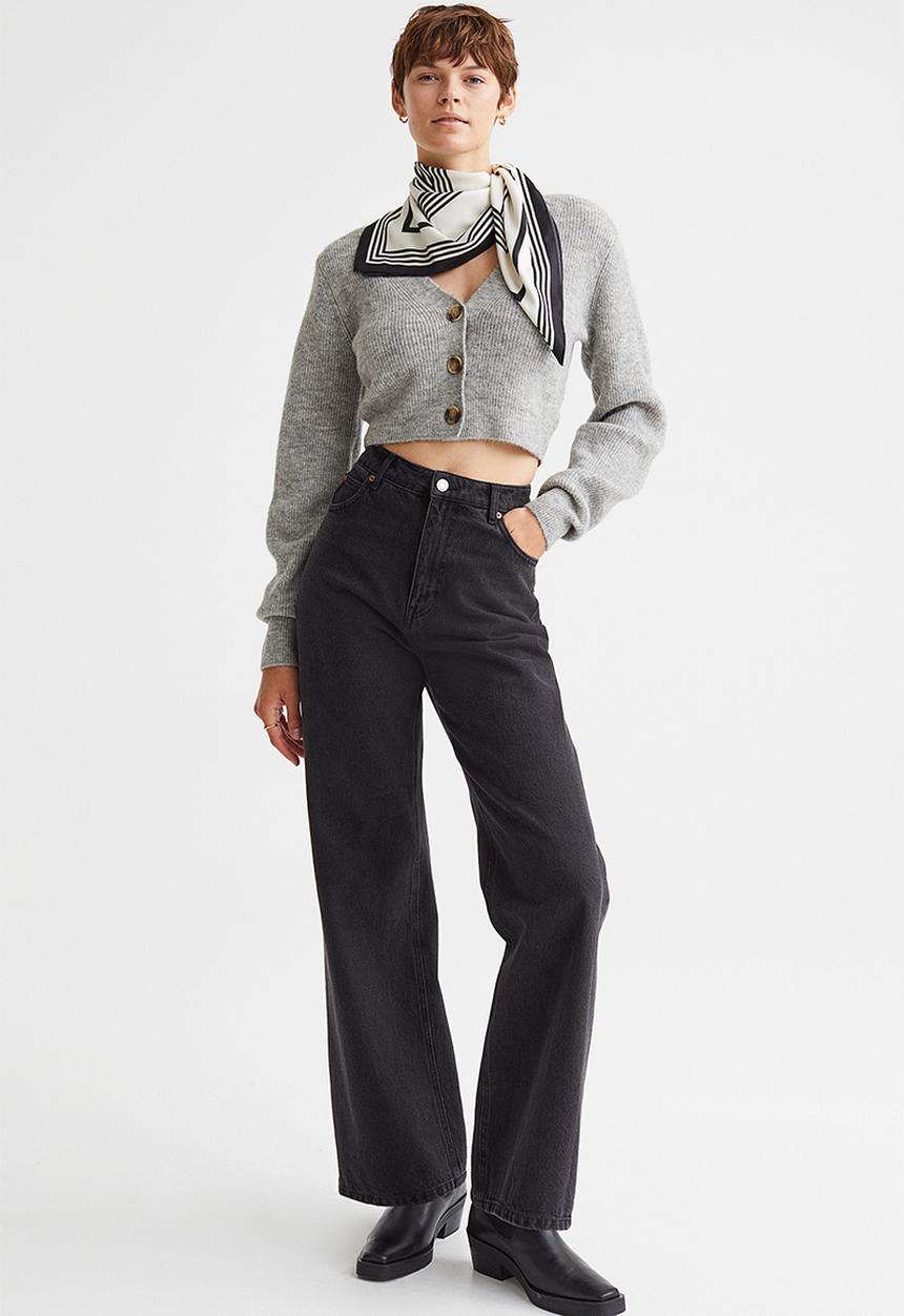 H&M - Short cardigan - light grey marl