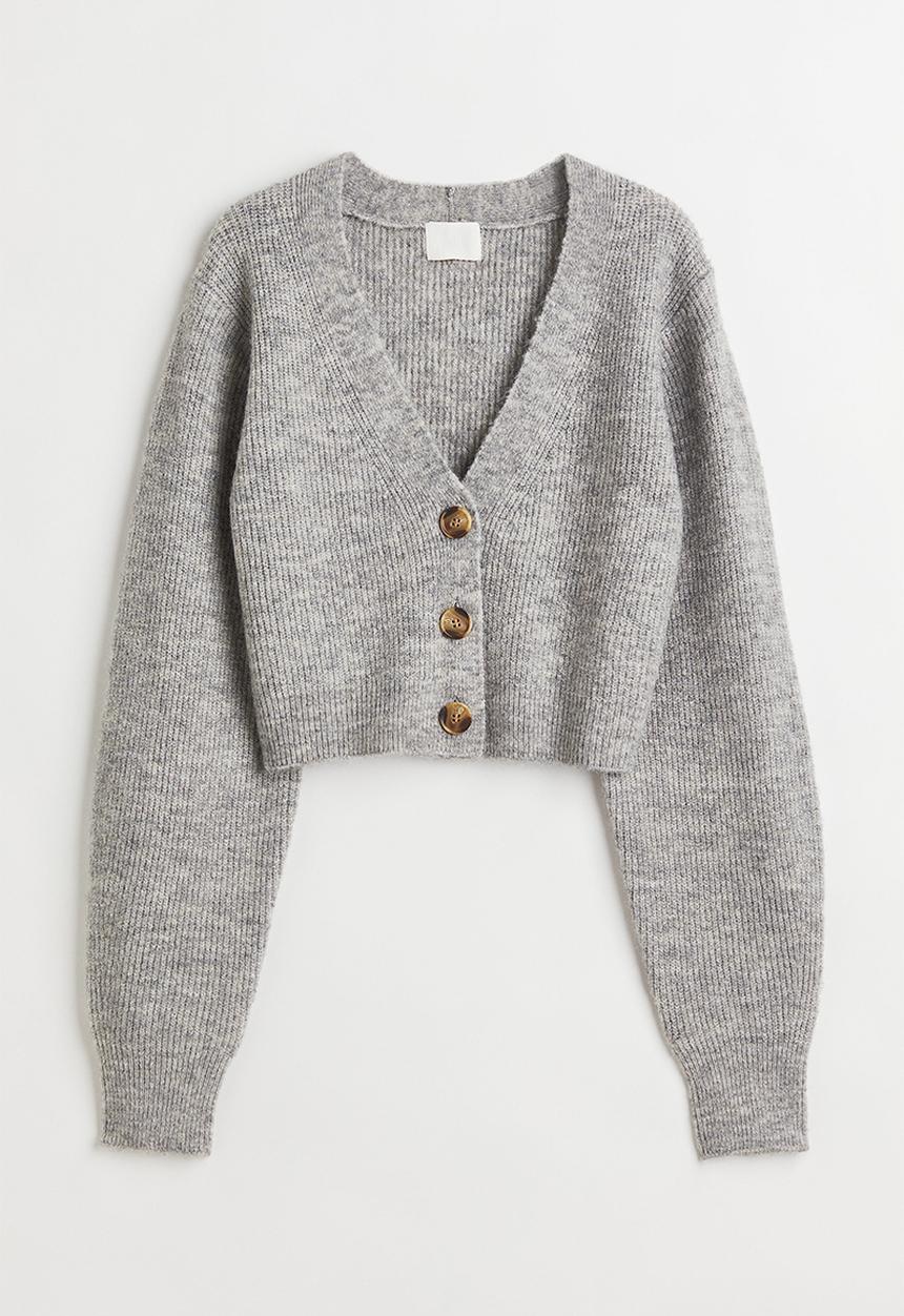 H&M - Short cardigan - light grey marl