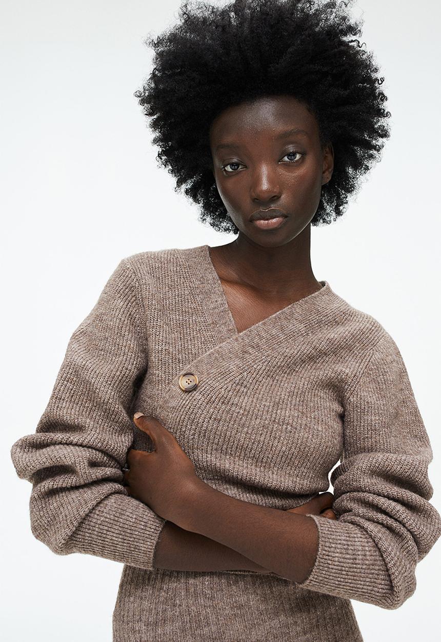 H&M - Short cardigan - dark mole
