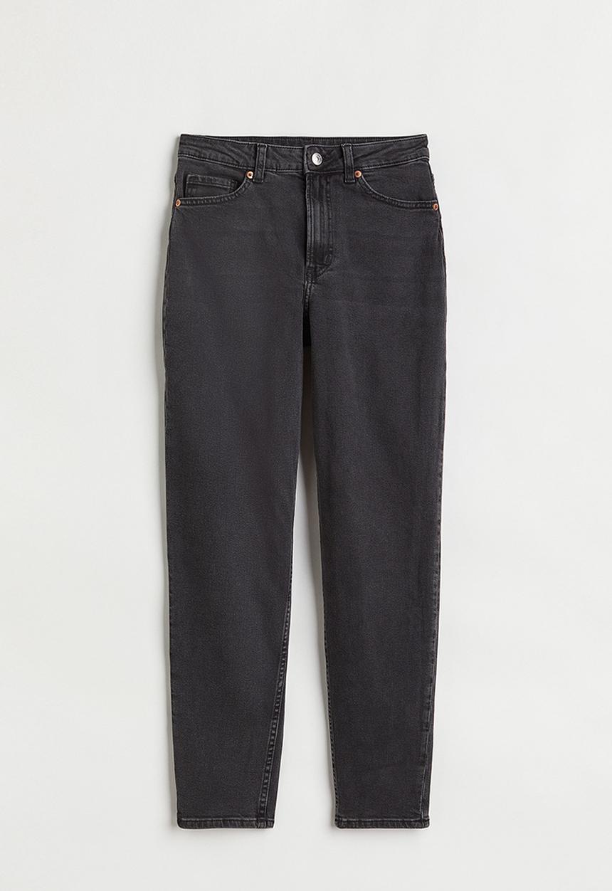 H&M - Mom loose-fit high ankle jeans - dark grey