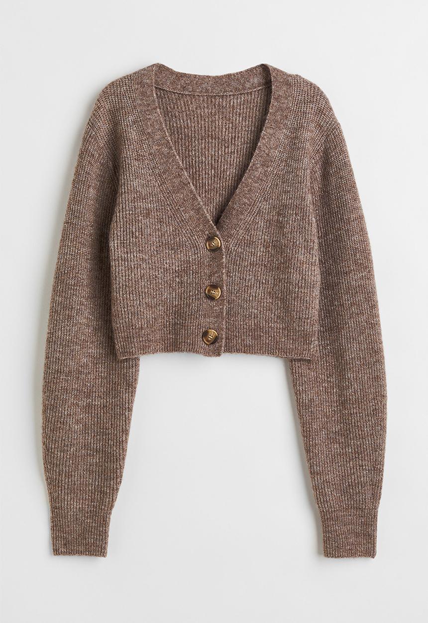 H&M - Short cardigan - dark mole