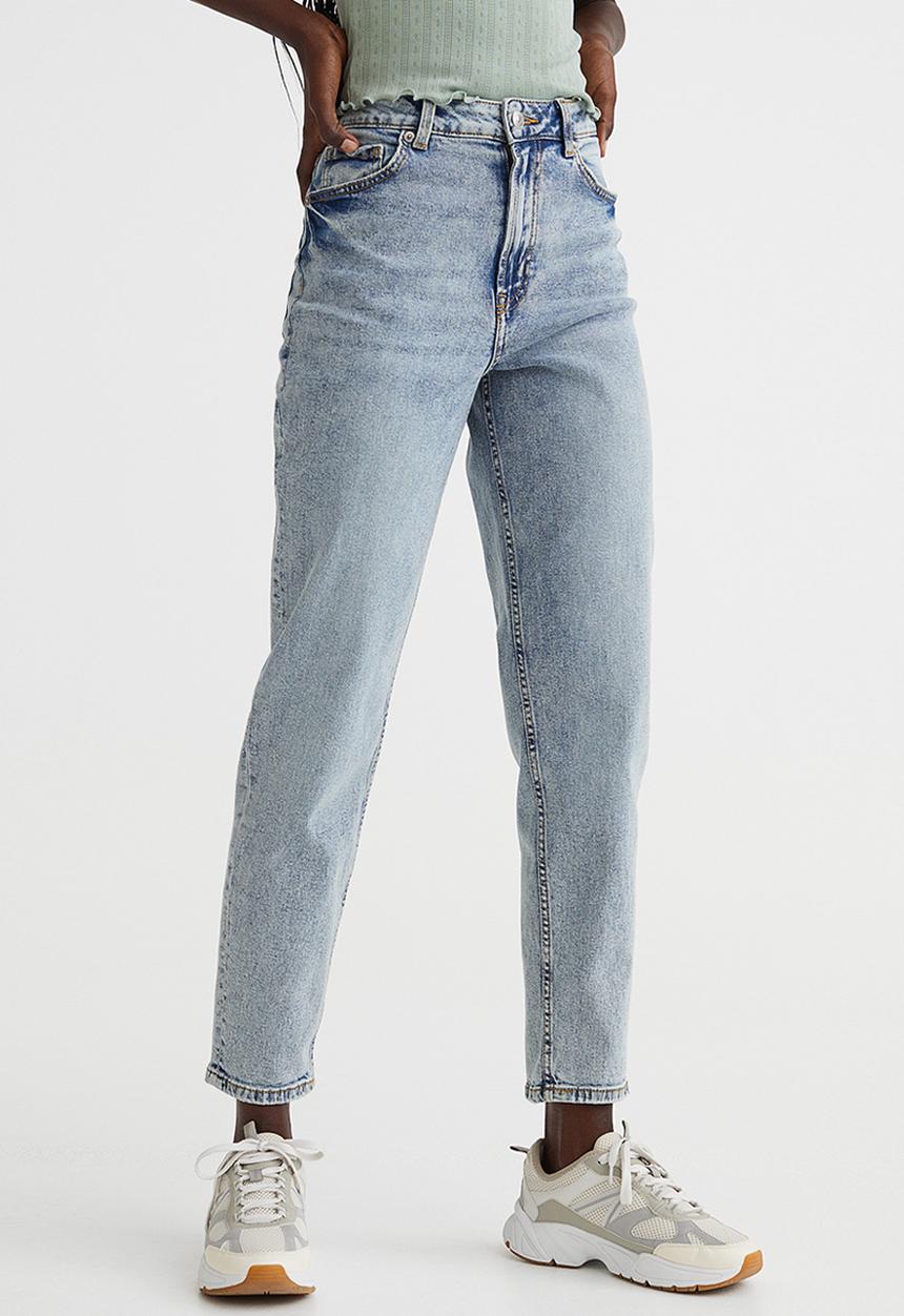 H&M - Mom loose-fit high ankle jeans - light denim blue