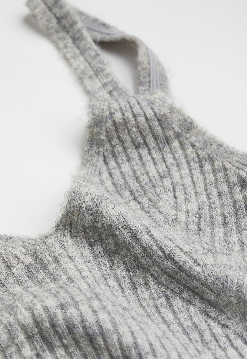 H&M - Rib-knit dress - light grey marl