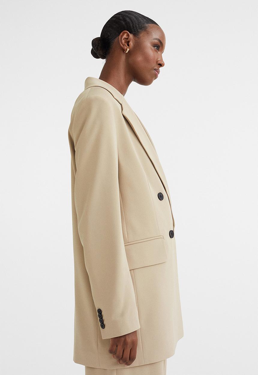 H&M - Double-breasted blazer - light beige