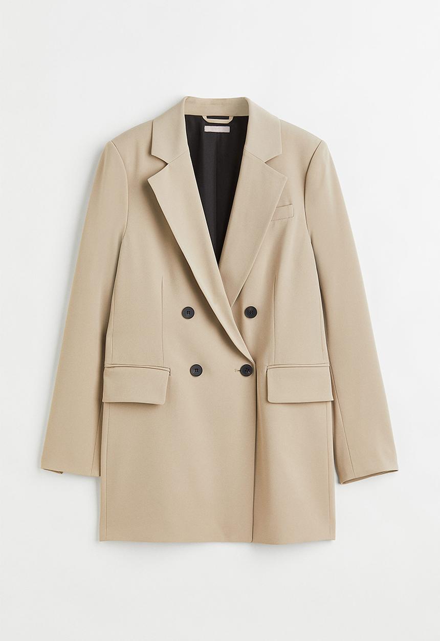 H&M - Double-breasted blazer - light beige