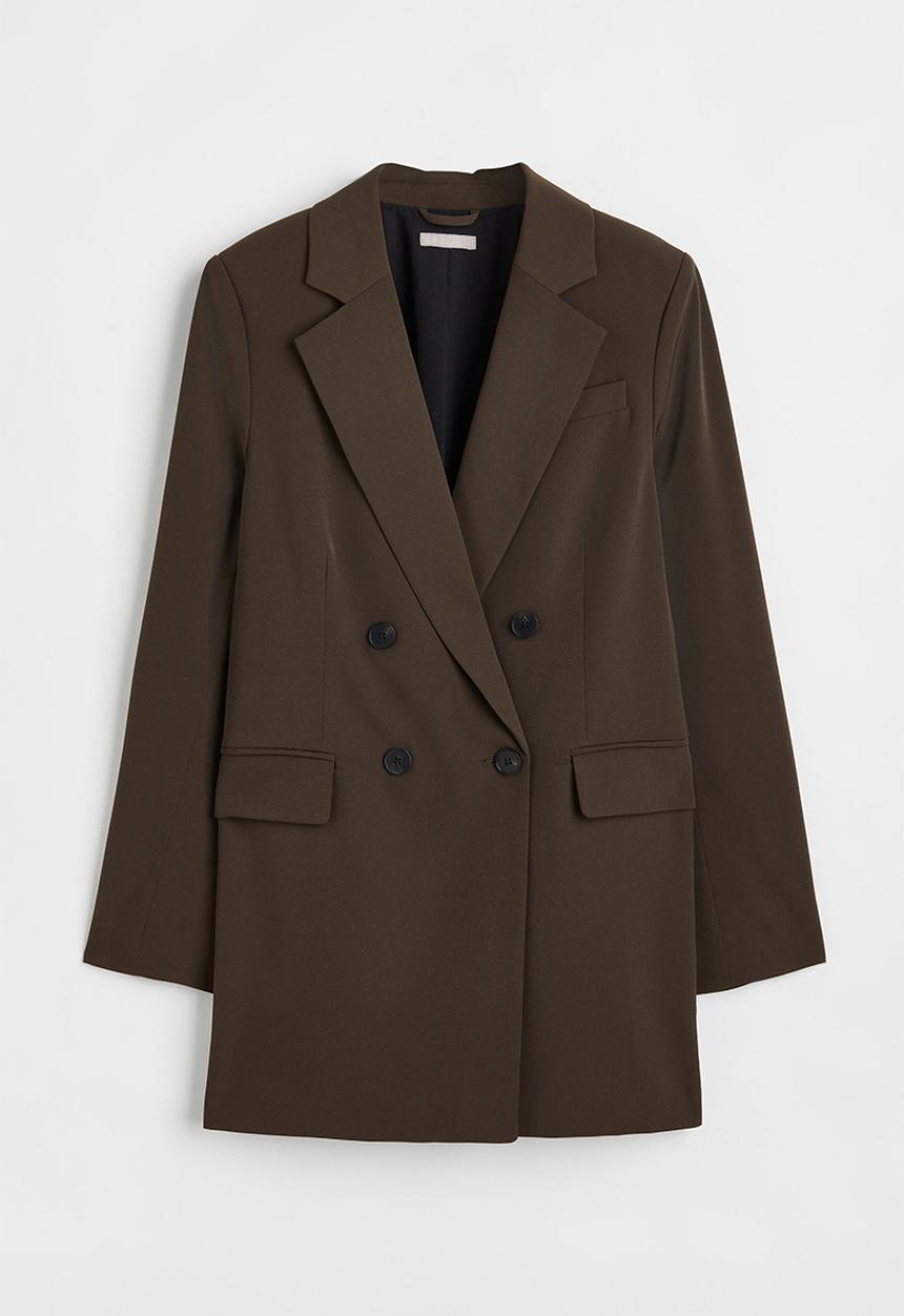 H&M - Double-breasted blazer - dark brown