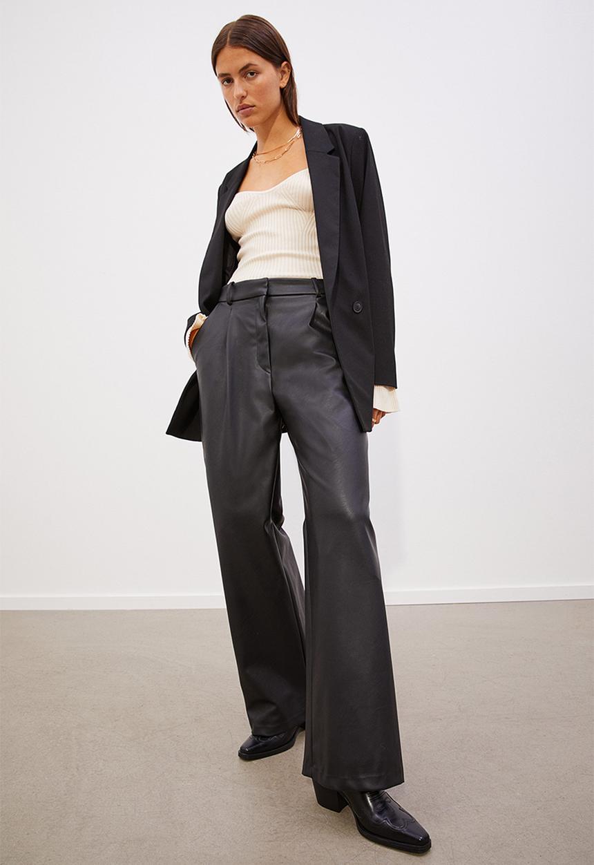 H&M - Wide trousers - black
