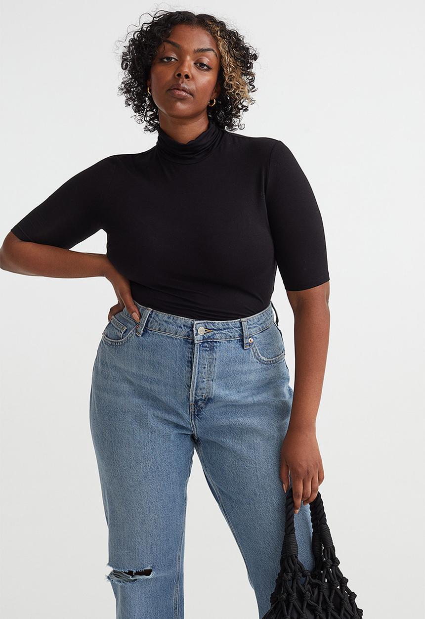 H&M - Polo-neck top - black