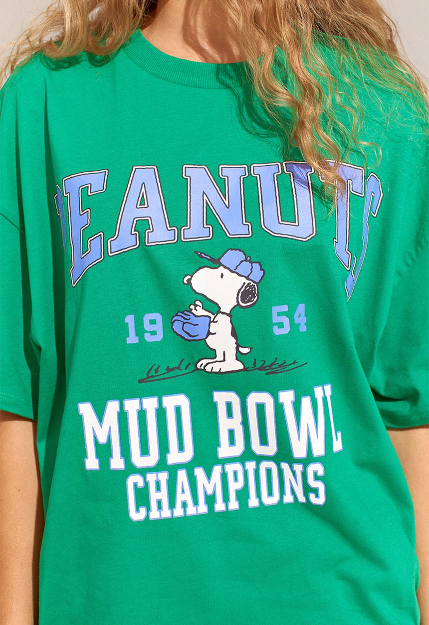 H&M - Printed T-shirt - green/snoopy