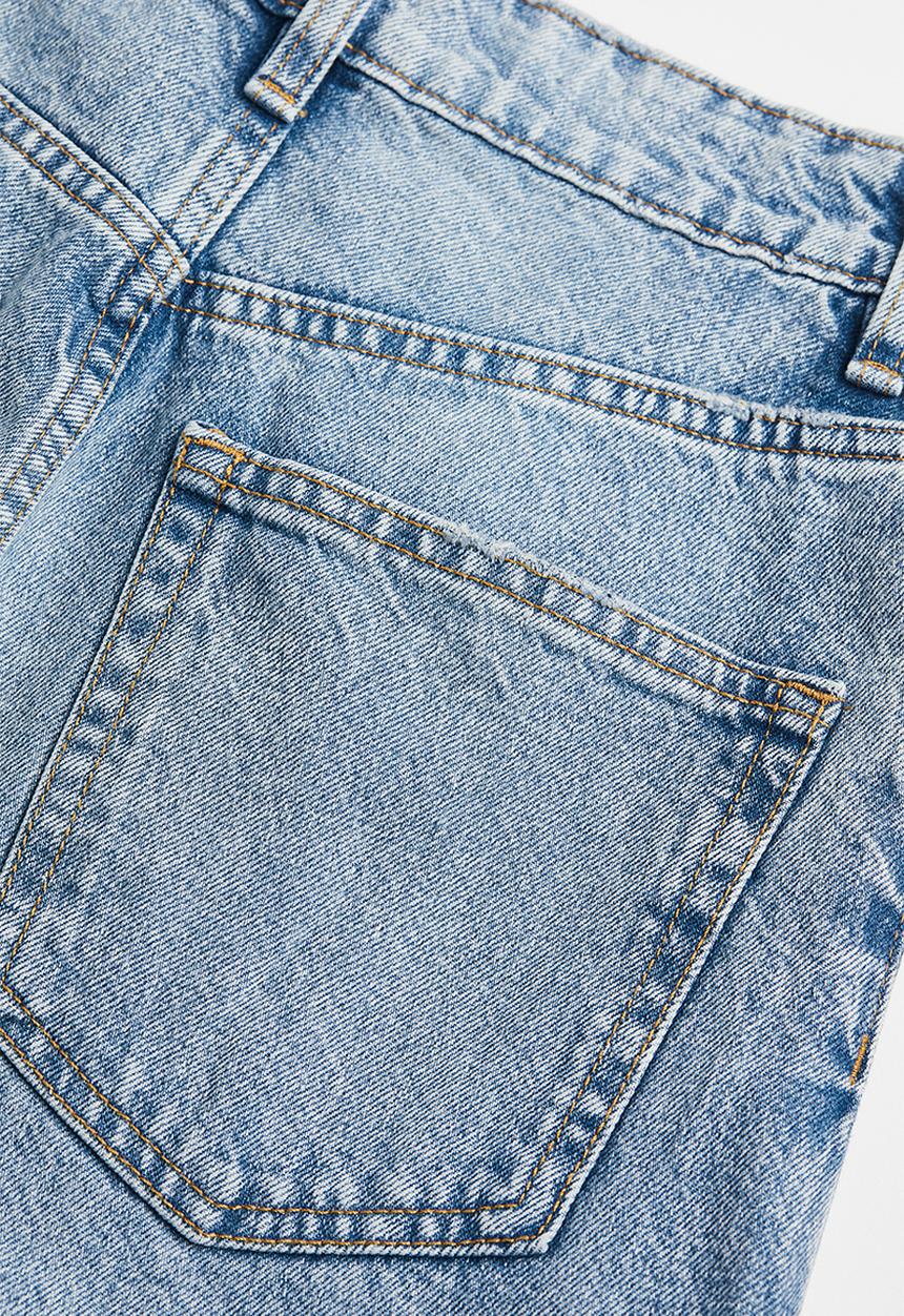 H&M - Loose straight high jeans - light denim blue