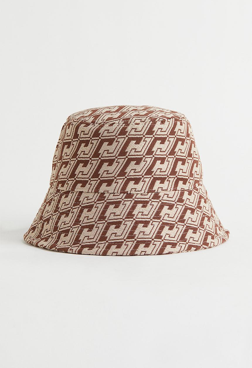 H&M - Bucket hat - light beige/patterned