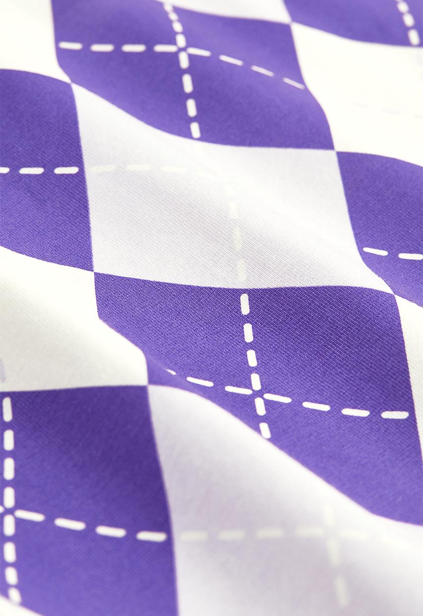 H&M - Collared bodycon dress - purple/argyle pattern