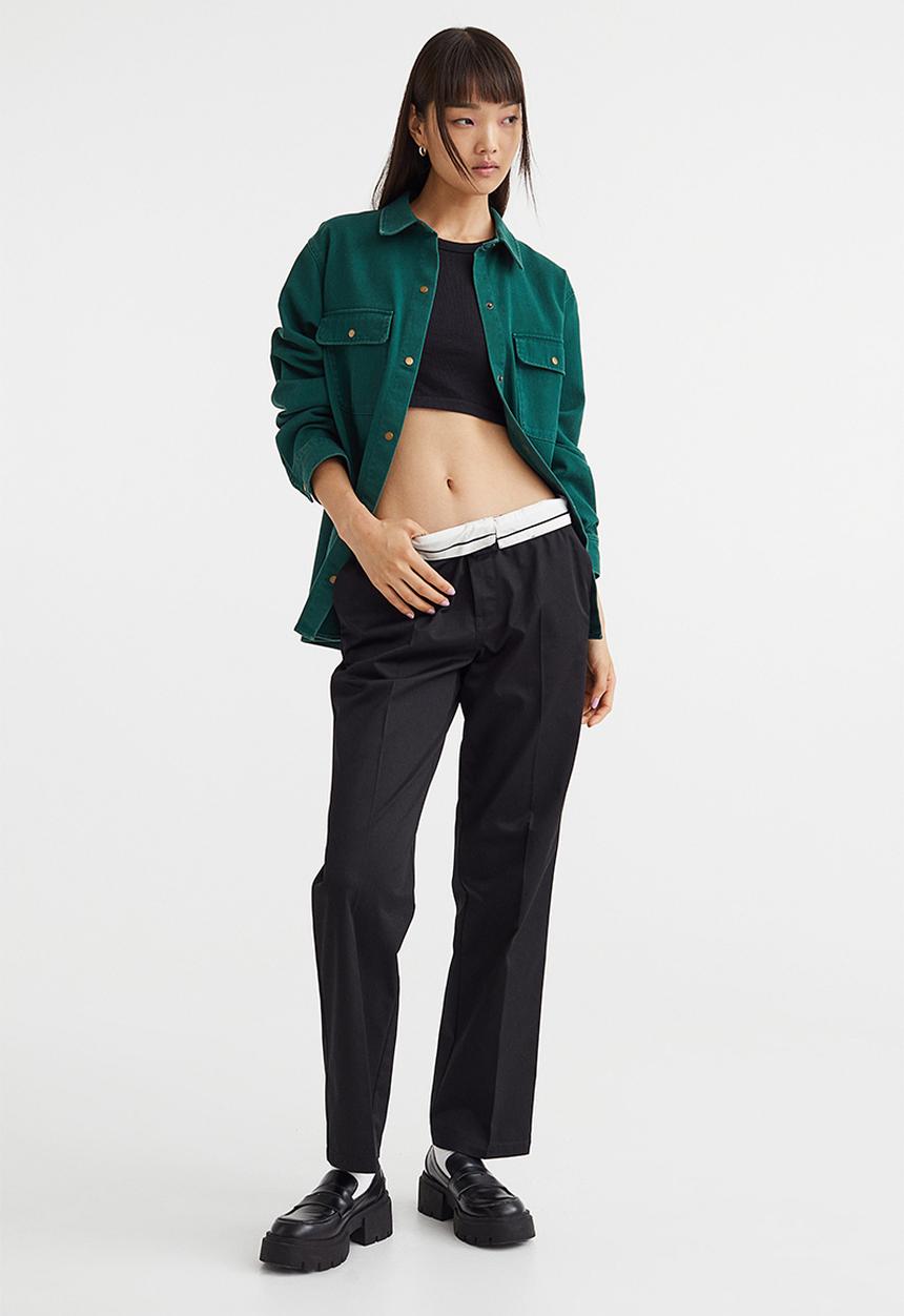 H&M - Crease-leg chinos - black