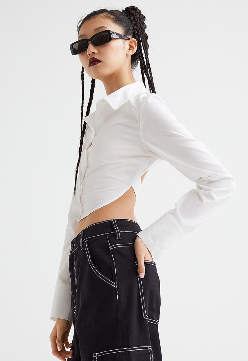 H&M - Open-backed shirt - white