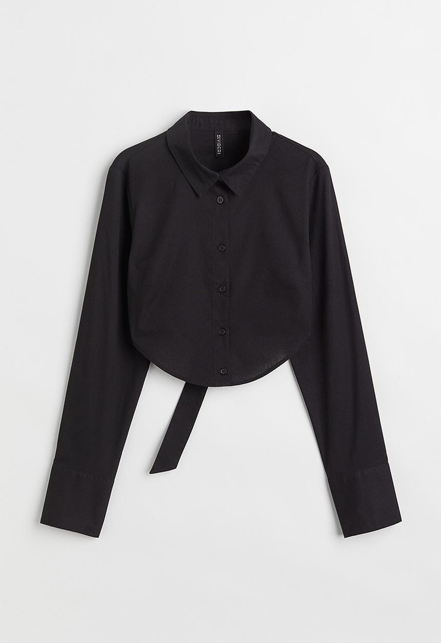 H&M - Open-backed shirt - black