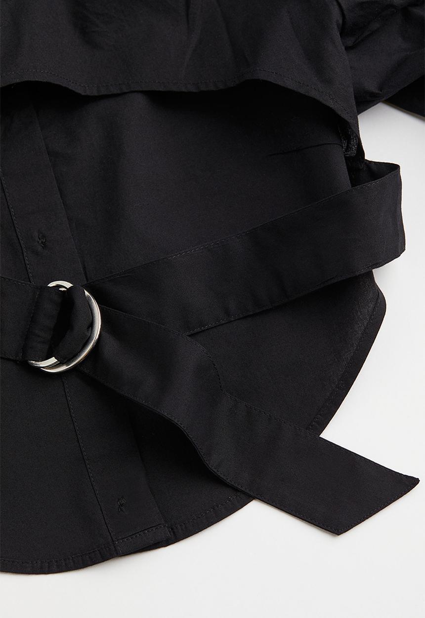 H&M - Open-backed shirt - black