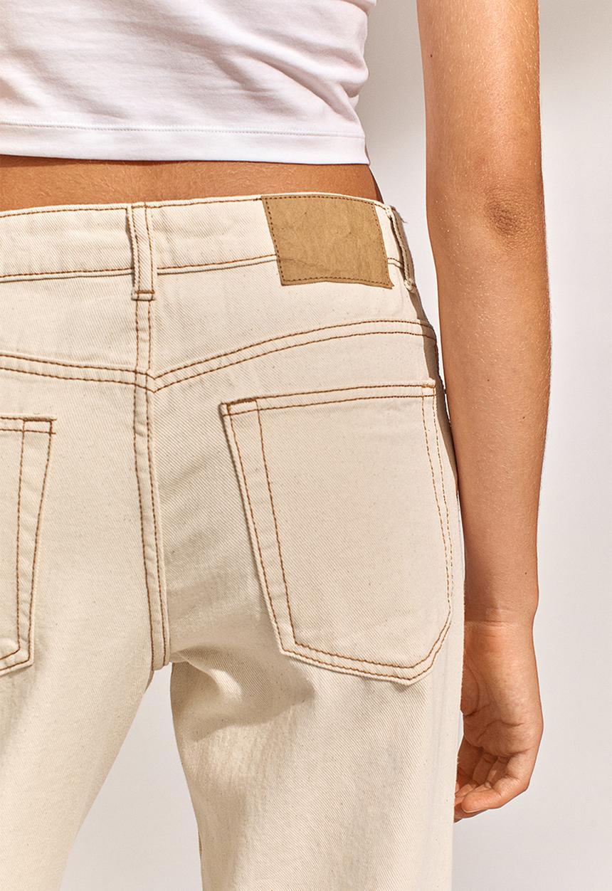 H&M - Wide twill trousers - light beige