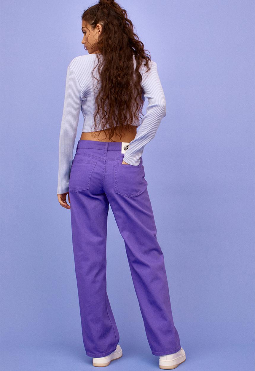 H&M - Wide twill trousers - purple