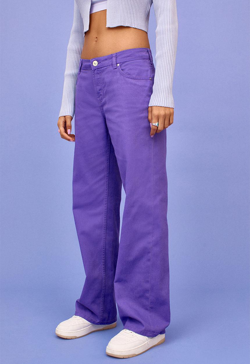 H&M - Wide twill trousers - purple
