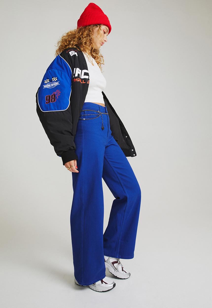 H&M - Wide twill trousers - blue
