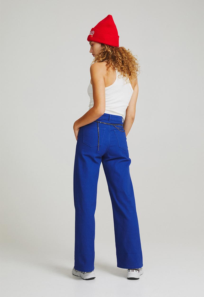 H&M - Wide twill trousers - blue