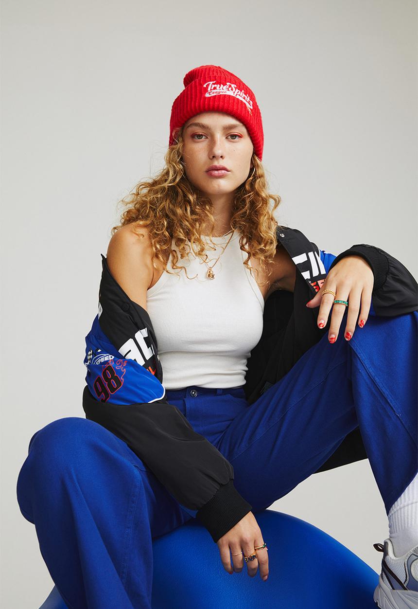 H&M - Wide twill trousers - blue